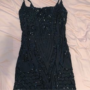 Black Sequins Homecoming/ Party Mini Dress